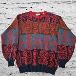 Vintage Gitano Sportswear Men's Colorful Sweater 80s 90s Retro Size XL